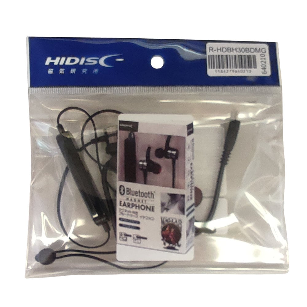 【リファービッシュ】HIDISC Bluetooth イヤフォン  マグネット付き R-HDBH30BDMG