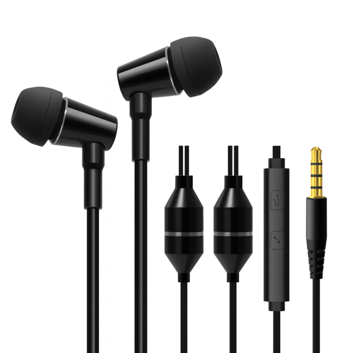 High Quality電磁波遮断有線イヤホン　HD-FC12-C-4PBK