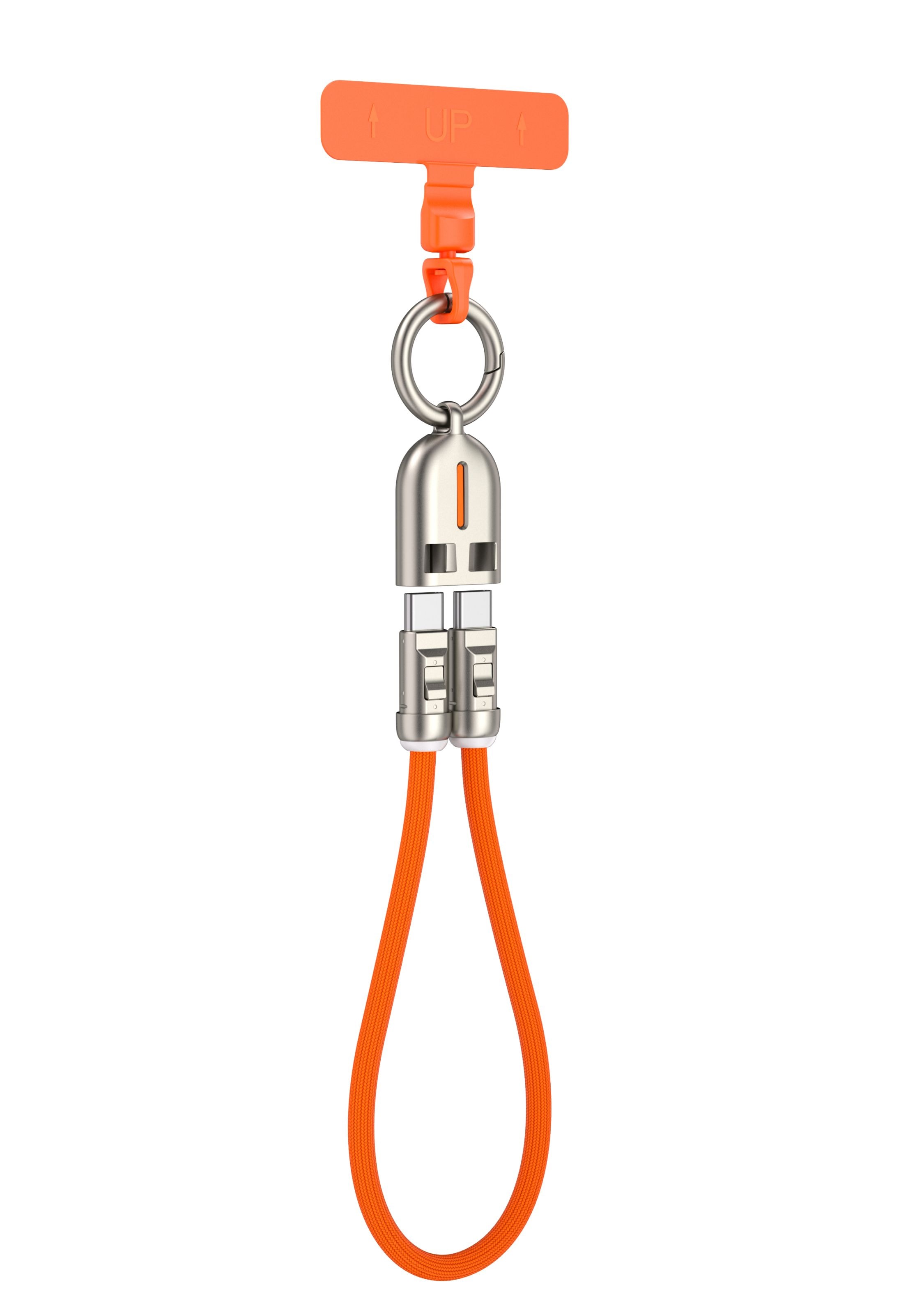 HIDISC Type-C to Type-C PD240W　ストラップケーブル30cm　オレンジ