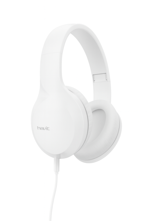 有線ステレオ ヘッドホン (マイク付き)　HD-H100d-WH