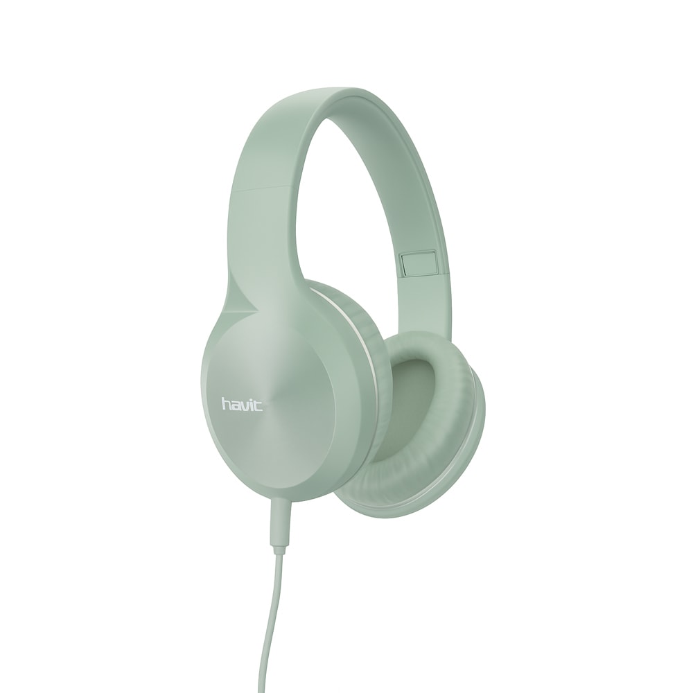 有線ステレオ ヘッドホン (マイク付き)　HD-H100d-PG