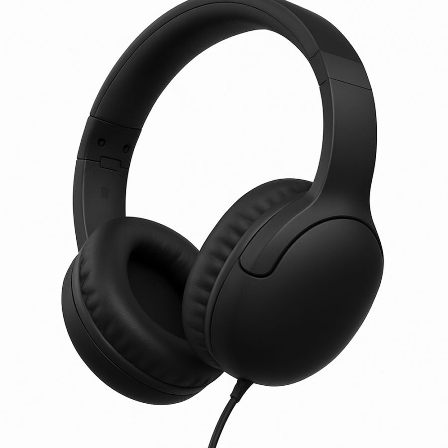 折りたたみ可能 有線ステレオ ヘッドホン　HD-GT-W5-BK