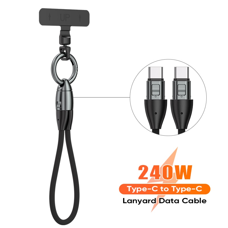 Type-C to Type-C ストラップケーブル HDCC240W30CM ブラック