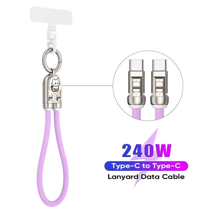 Type-C to Type-C  ストラップケーブル 　HDCC240WLOGO30CM-PL　