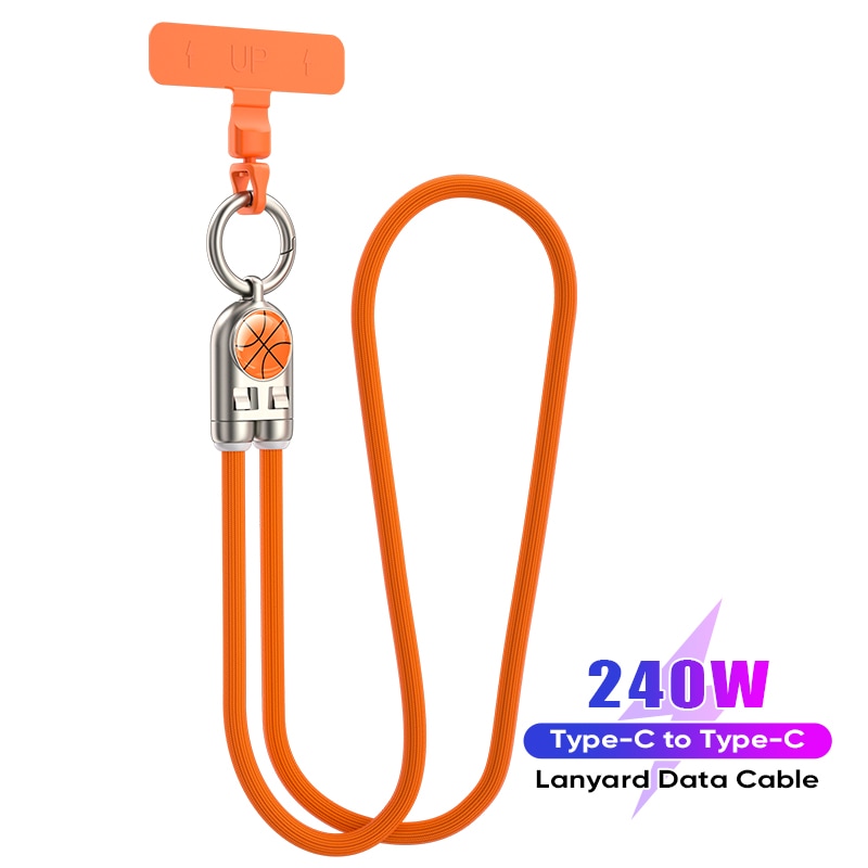 Type-C to Type-C  ストラップケーブル 　HDCC240WLOGO120CM-OR　