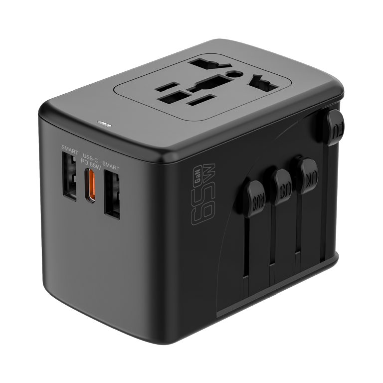 HIDISC トラベルチャージャー HD3-TC65WBK 世界150カ国以上のコンセントに対応 