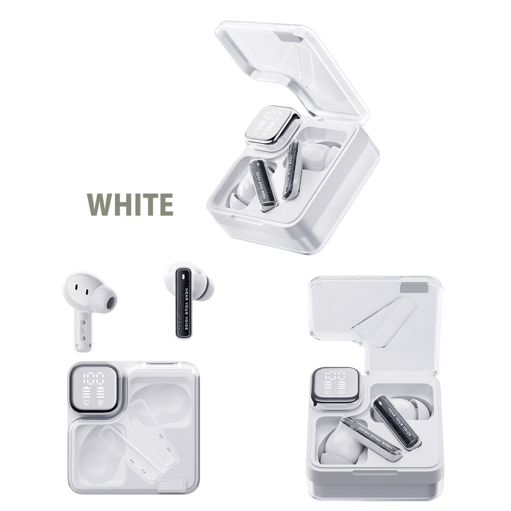 ENC ワイヤレス イヤホン スケルトンデザイン 24時間連続再生 Bluetooth5.3 超低遅延