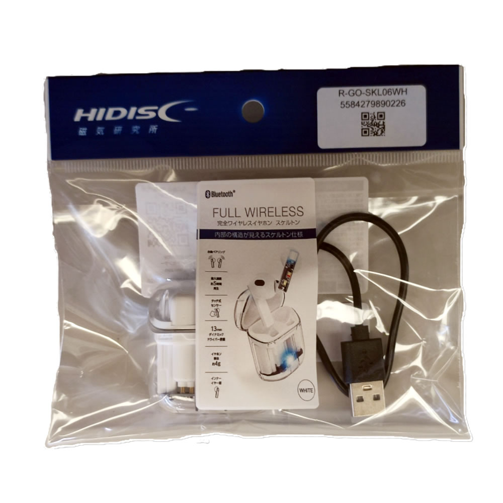 リファビッシュ 完全ワイヤレスイヤホン スケルトン ホワイト