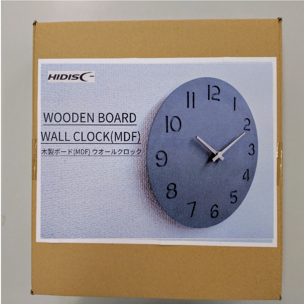 【リファービッシュ】 HIDISC 木製ボード ウォールクロック グレー R-HDCLMDF-S