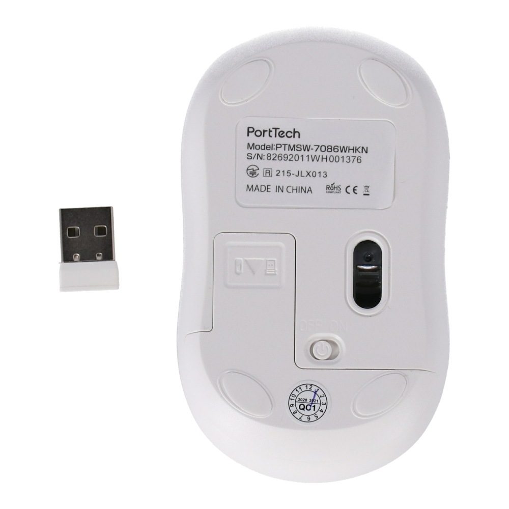 【リファービッシュ】 静音 無線 ワイヤレス LED マウス ホワイト R-PTMSW-7086WHKN