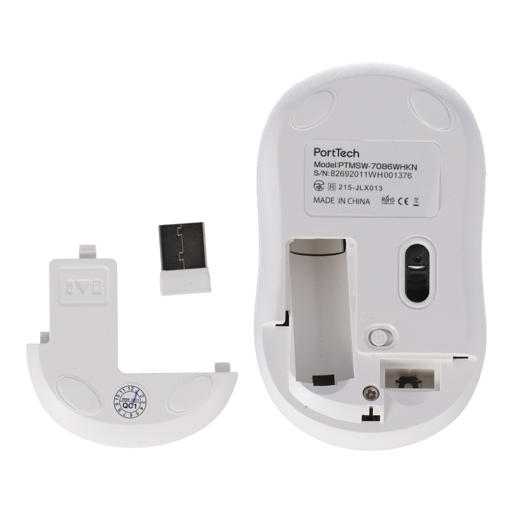 【リファービッシュ】 静音 無線 ワイヤレス LED マウス ホワイト R-PTMSW-7086WHKN