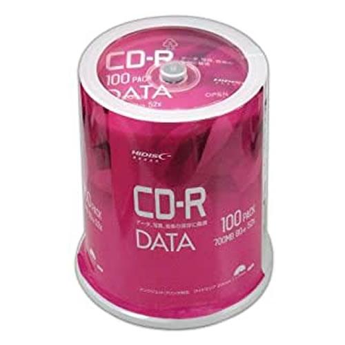 CD-R データ用 700MB 80分 52倍速 100枚 ホワイトワイドプリンタブル