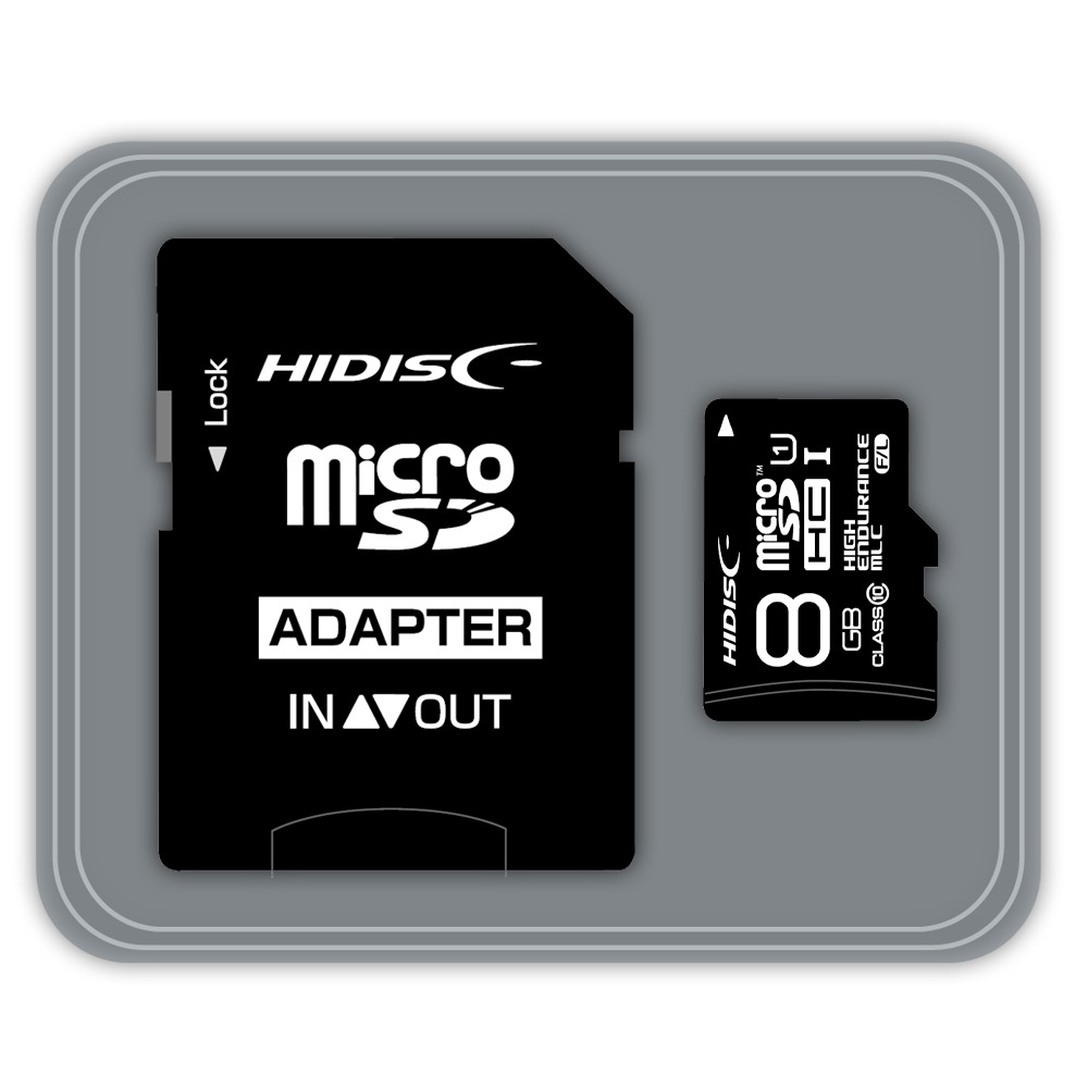 HIDISC MLC採用高耐久microSDHCカード 8GB Hynix, Samsungチップ採用  HDMCSDHC8GMLLJP3