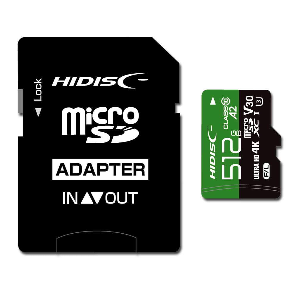 HIDISC 超高速 R170シリーズ microSDXCカード 512GB CLASS10 UHS-I Speed class3, A2対応 HDMCSDX512GA2V30PRO