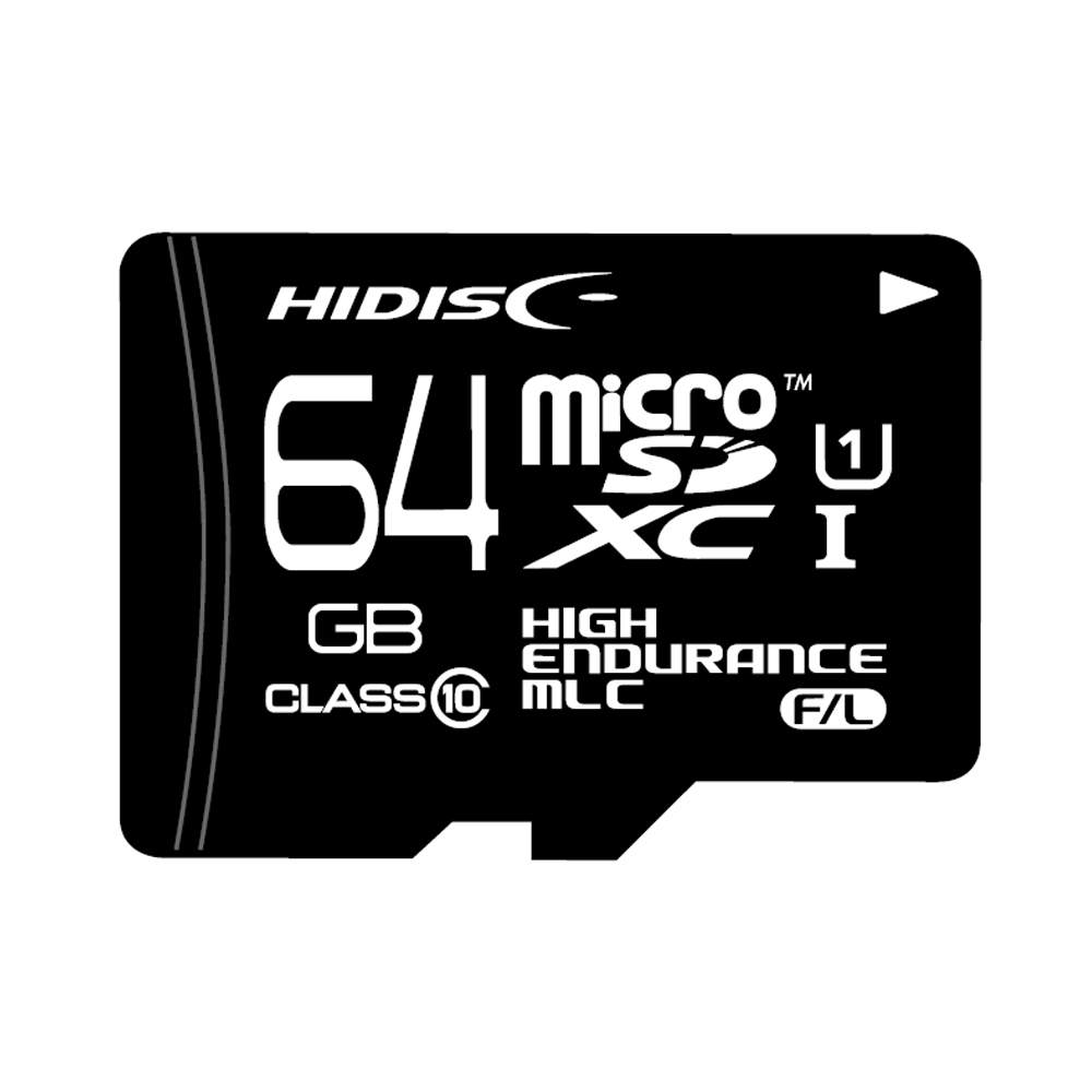 HIDISC MLC採用高耐久microSDXCカード 64GB Hynix, Samsungチップ採用
