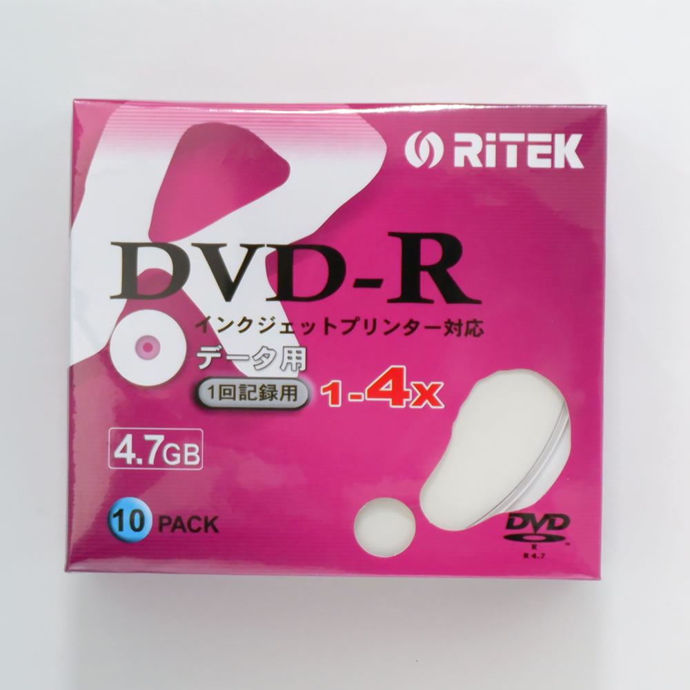 【返品交換不可】RITEK DVD-R データ用 4.7GB 4倍速 10枚パック**