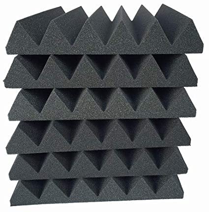 HIDISC Youwei 粘着テープ付 高密度 音響ウェッジ 吸音パネル 60x60x5cm ブラック 6枚入り FA-BK60 【返品交換不可】