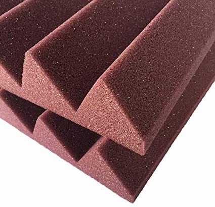 HIDISC Youwei 粘着テープ付高密度音響ウェッジ吸音パネル 60x60x5cm ワインレッド 6枚入り FA-BU60　【返品交換不可】