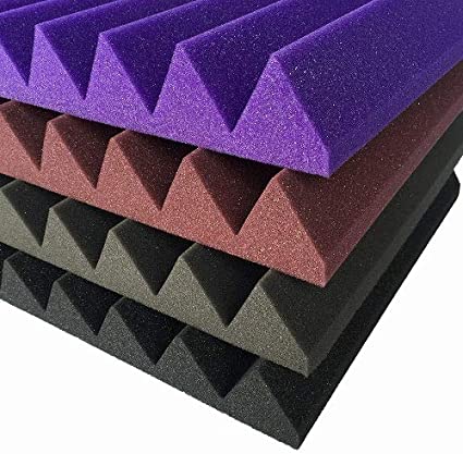 HIDISC Youwei 粘着テープ付高密度音響ウェッジ吸音パネル 60x60x5cm ワインレッド 6枚入り FA-BU60　【返品交換不可】