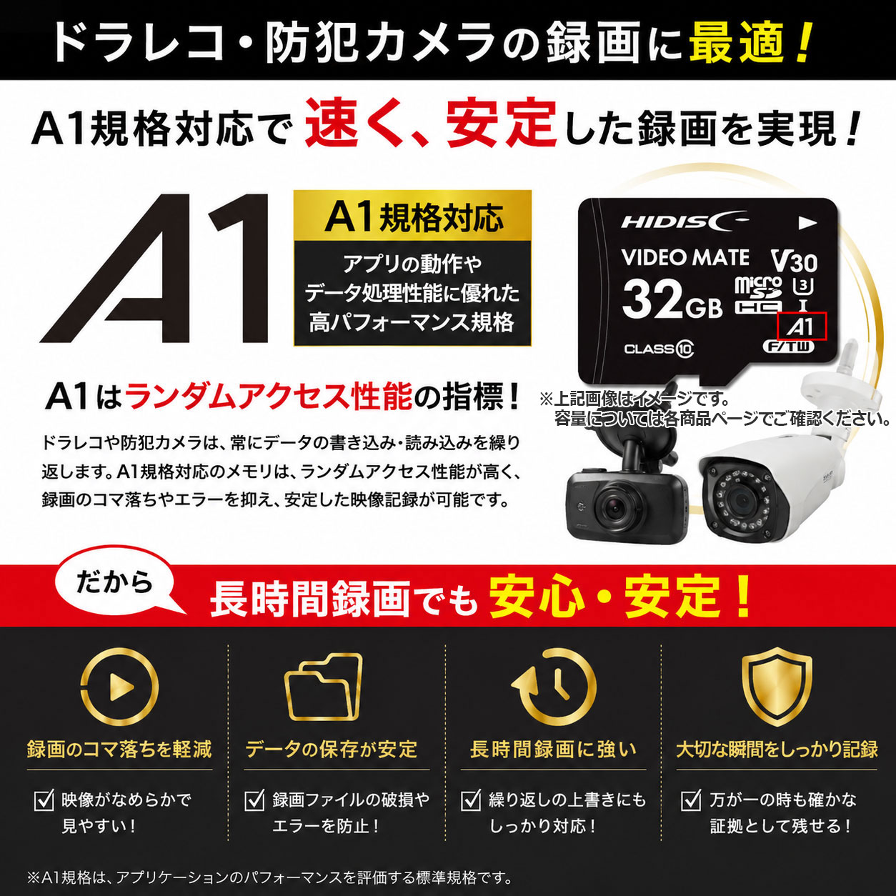 HIDISC microSD 128GB [ドラレコ・防犯カメラ・動画] [4K対応] コマ