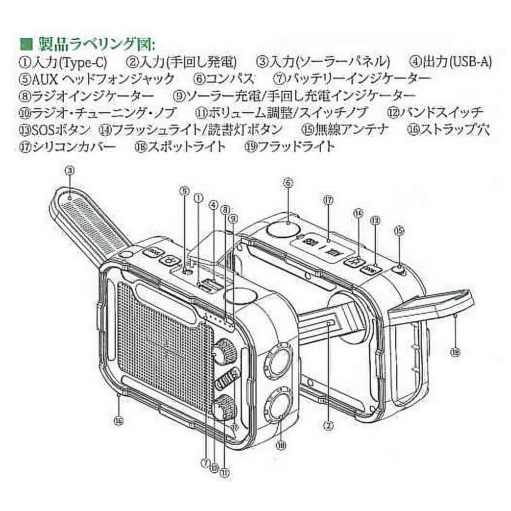 HIDISC ソーラー多機能ラジオ HD4-SMR5KBK