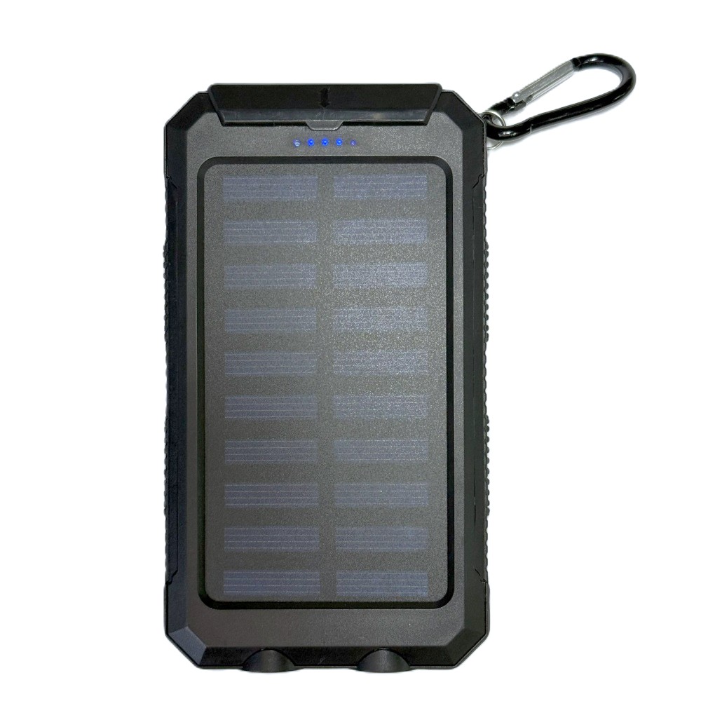 【リファービッシュ】HIDISC 8000mAhソーラーチャージャー 2USB+高輝度LEDライト搭載 充電器 R-MBSC8000FTBK