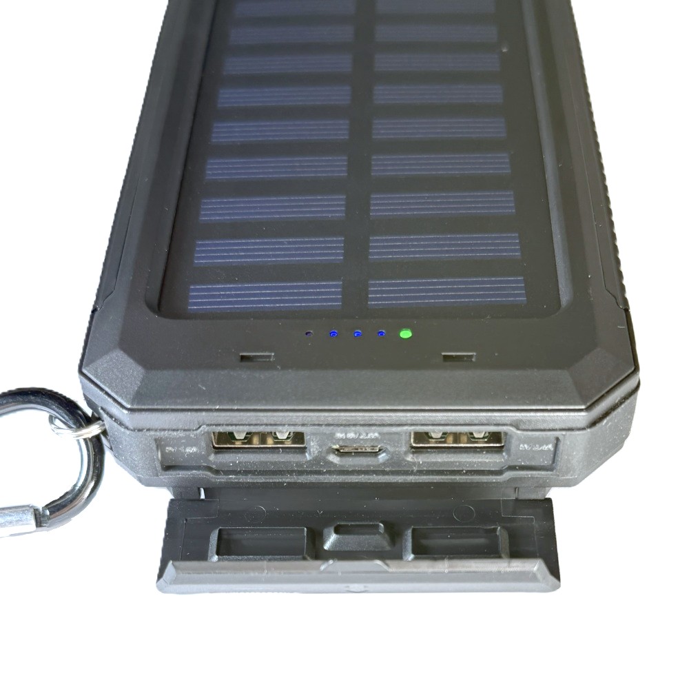 【リファービッシュ】HIDISC 8000mAhソーラーチャージャー 2USB+高輝度LEDライト搭載 充電器 R-MBSC8000FTBK