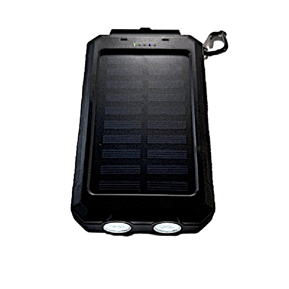 【リファービッシュ】HIDISC 8000mAhソーラーチャージャー 2USB+高輝度LEDライト搭載 充電器 R-MBSC8000FTBK