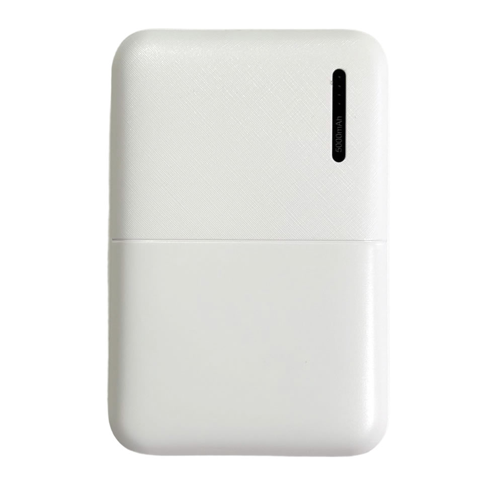 【リファービッシュ】HIDISC コンパクトスリム急速充電 モバイルバッテリー 5000mAh ホワイト R-HD-MB5000TAWH