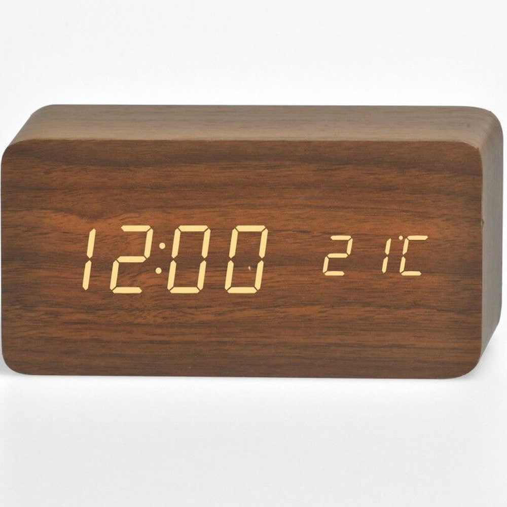 【リファービッシュ】HIDISC ウッドデジタルクロック R-HDCL02BR15