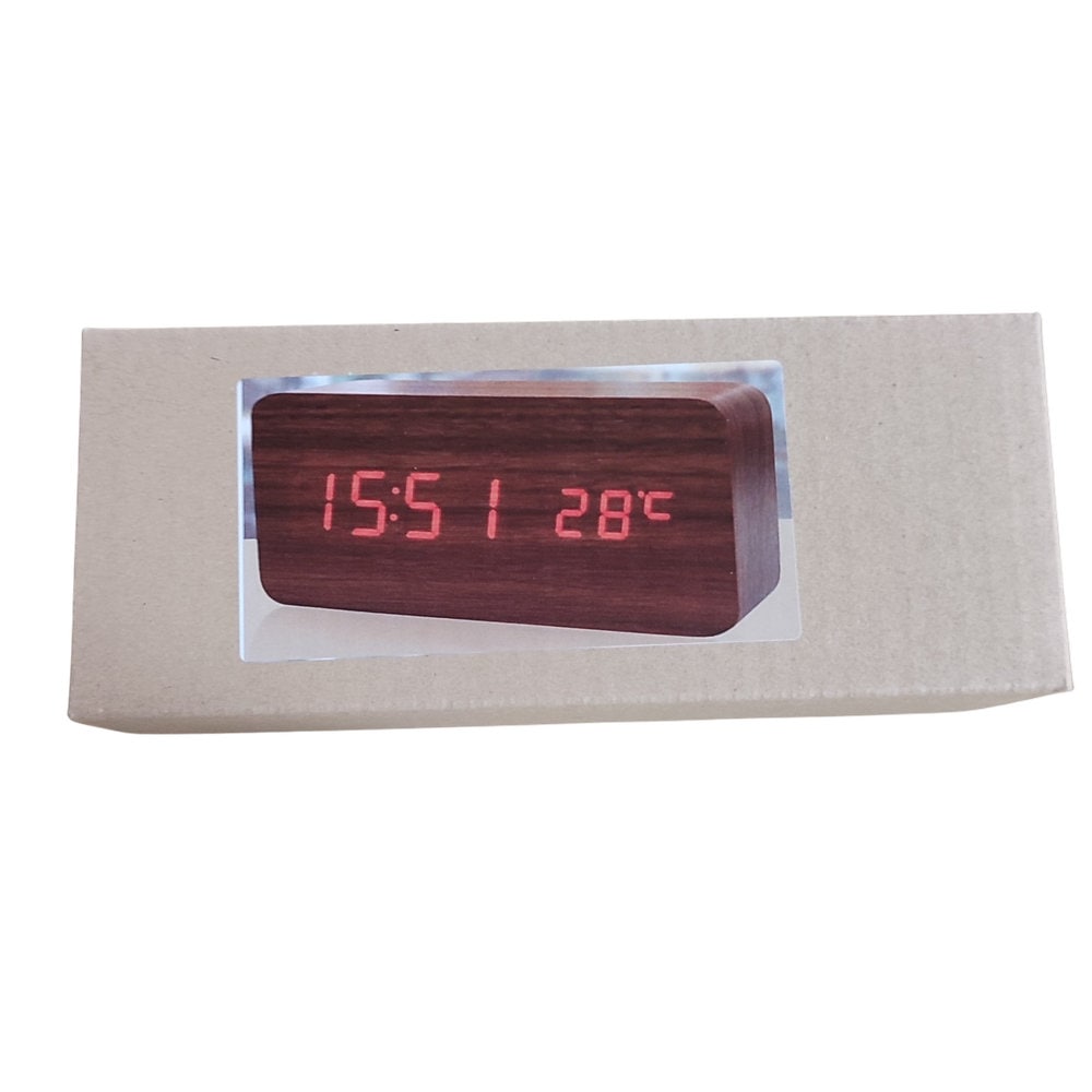 【リファービッシュ】HIDISC ウッドデジタルクロック R-HDCL02BR15