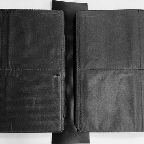 [10個セット]　不織布208枚収納可カバー無冊子 CD、DVDケース　両面不織布(黒)