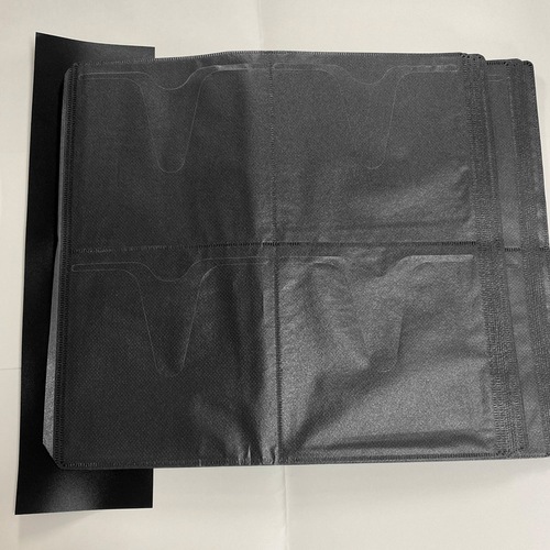 [10個セット]　不織布208枚収納可カバー無冊子 CD、DVDケース　両面不織布(黒)