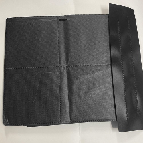 [50個セット]　不織布208枚収納可カバー無冊子 CD、DVDケース　両面不織布(黒)