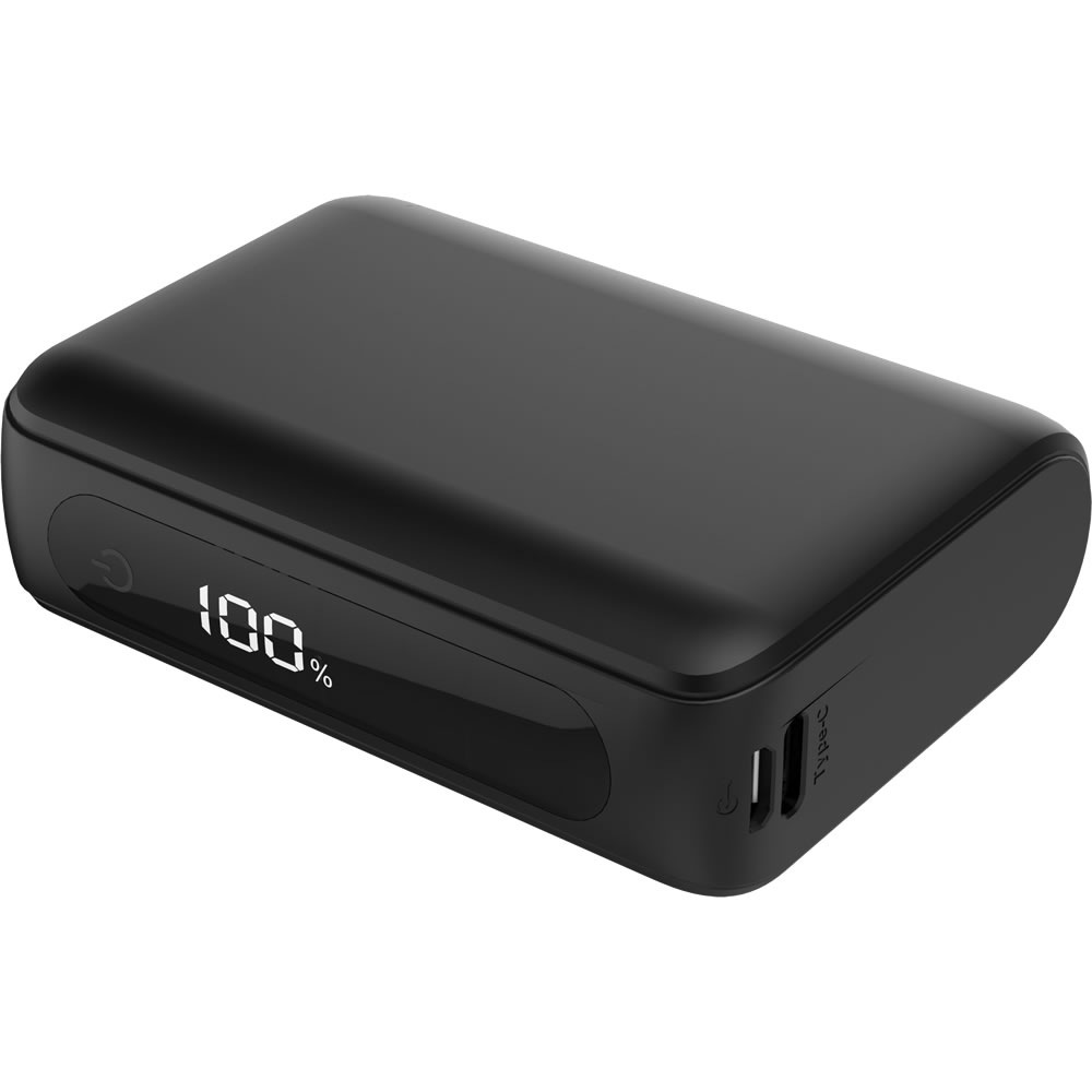 HIDISC ハーフサイズ 10000mAh PD20W対応 モバイルバッテリー ブラック HD2-MBTCH10000PD20BK 