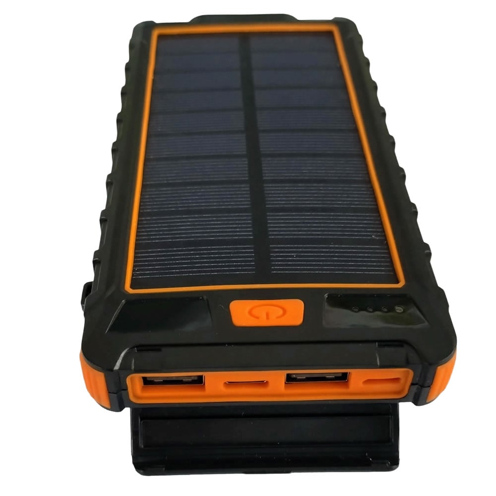 【リファービッシュ】 HIDISC ソーラーパネル x1 / LEDライト付き 10000mAh モバイルバッテリー R-HD-S1MB10TABK