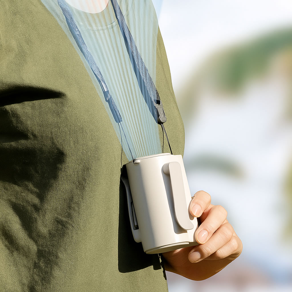 ウエスト装着ファン 100段階風量調節＆大容量4000mAhバッテリー搭載｜軽量コンパクト＆Type-C充電対応モデル