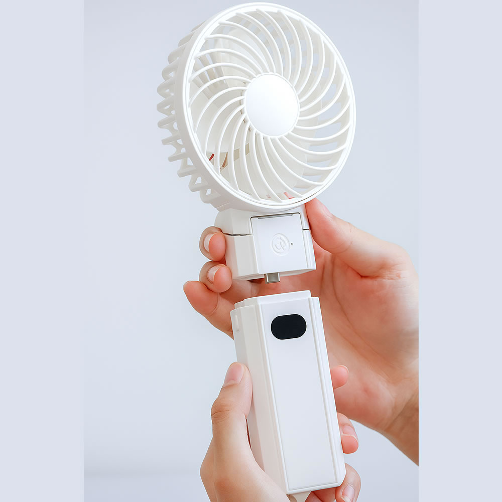 モバイルバッテリー式ハンディファン｜4000mAh搭載・2WAY仕様・屋外や外出先でも大活躍