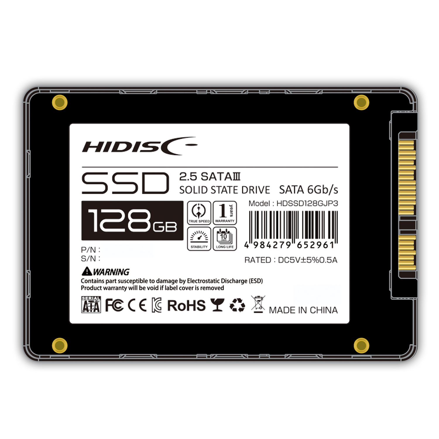 HIDISC 2.5inch SATA SSD 128GB HDSSD128GJP3