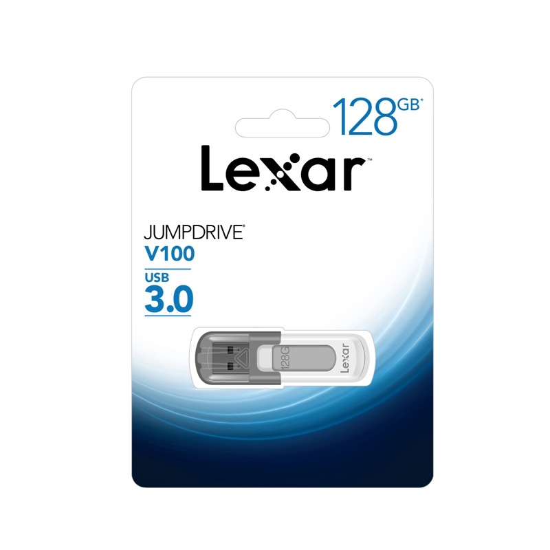 最大読込速度：100MB/秒 Lexar USB 3.0 フラッシュドライブ 128GB ホワイト キャップ式 LJDV1000128G-BNHNJ