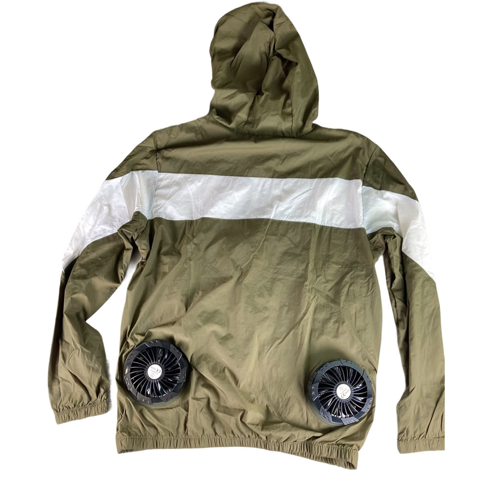 12V強力ファン パーカタイプ送風服|フード付き&背面送風で屋外作業・アウトドアも爽快快適