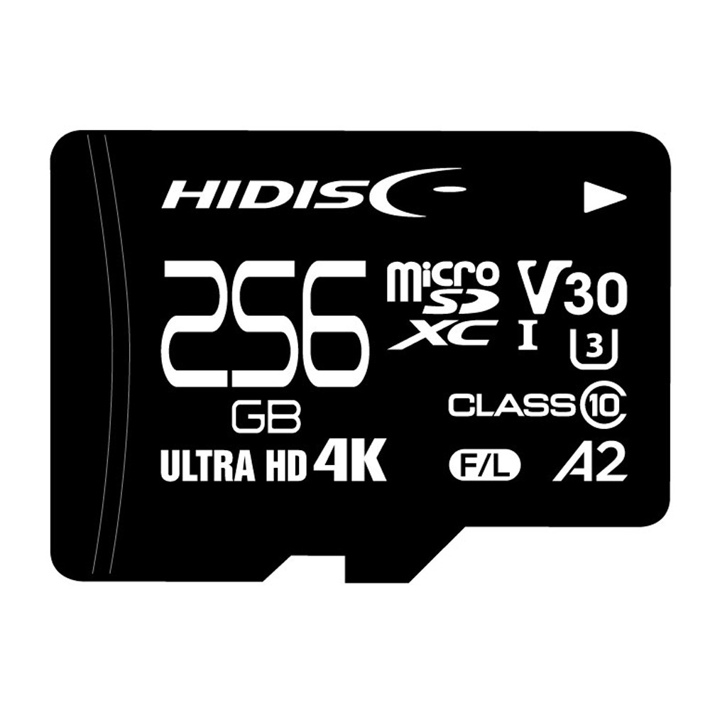 HIDISC 超高速microSDXCカード 256GB CLASS10 UHS-I Speed class3, A2対応  HDMCSDX256GA2V30