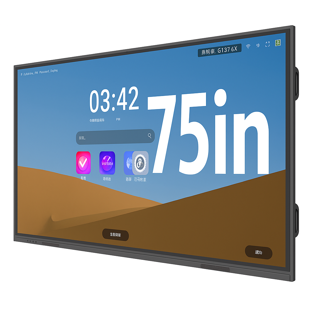 インタラクティブスクリーンホワイトボード|4K高画質・デュアルシステム搭載・75インチ大型タッチパネル