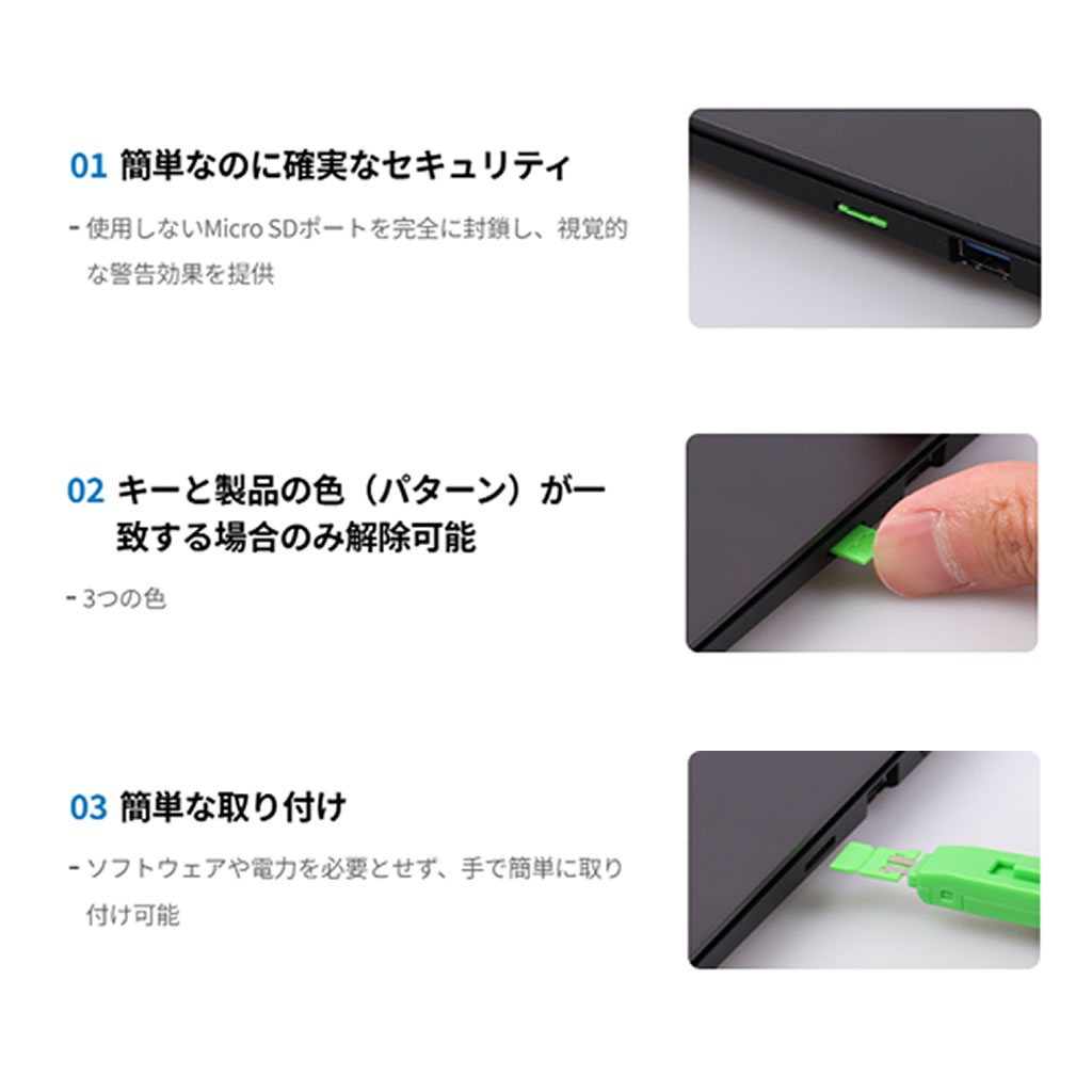 HIDISC SmartKeeper ESSENTIALシリーズ マイクロSDポートロックx10 グリーン HDMSD04P1