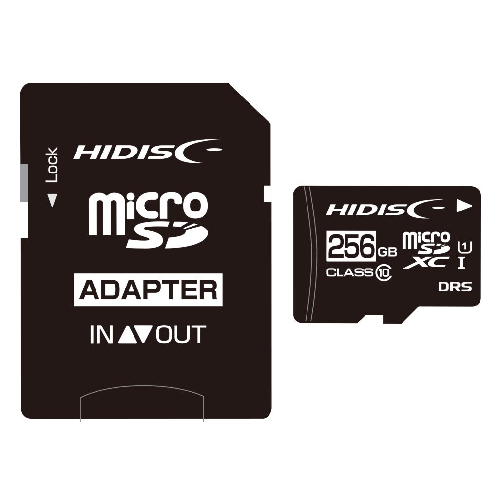 【データ復旧サービス付】HIDISC microSDXCカード 256GB CLASS10 UHS-1対応 SD変換アダプタ/ケース付 HDMCSDX256GCL10DS