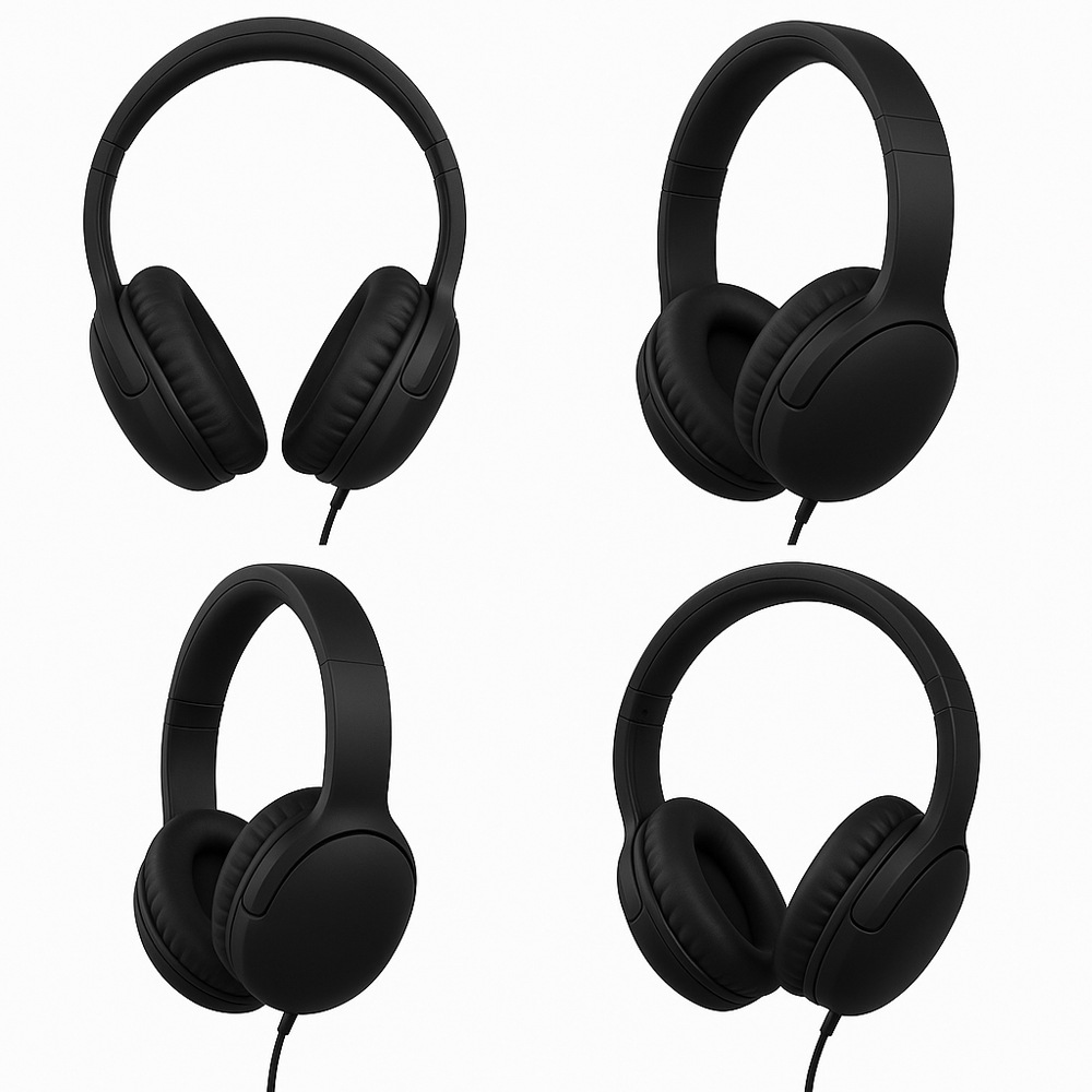 折りたたみ可能 有線ステレオ ヘッドホン　HD-GT-W5-BK