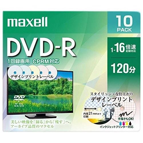 マクセル 録画用 DVD-R 標準120分 16倍速 CPRM デザインプリント 10枚パック DRD120PME.10S
