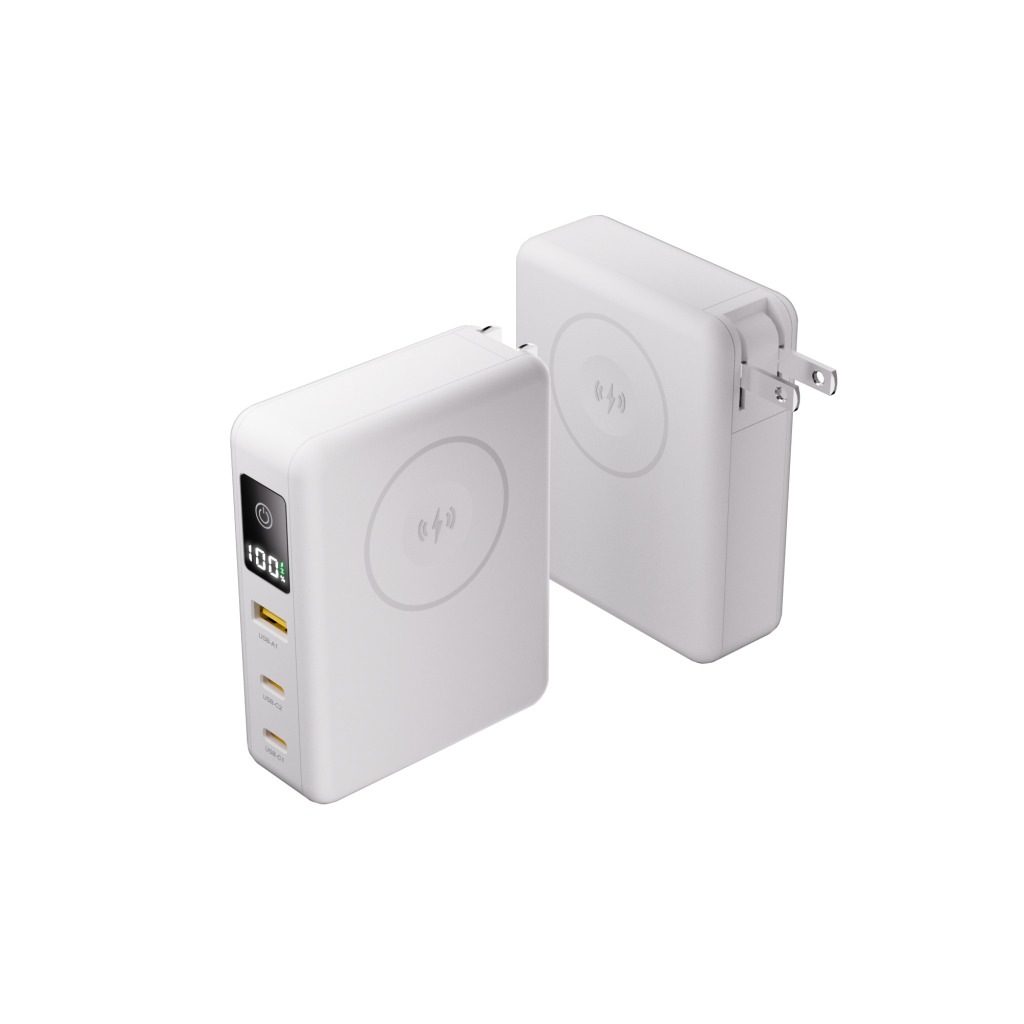 【在庫一掃セール】HIDISC PD65W Type-C出力対応 10000mAh 残量パーセント表示 モバイルバッテリー ホワイト HD2-MBACPD65W10TGWH