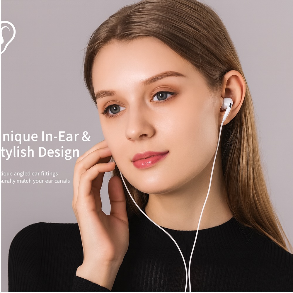 カナル型 有線インイヤー イヤホン　HD-GT-E306P-BL