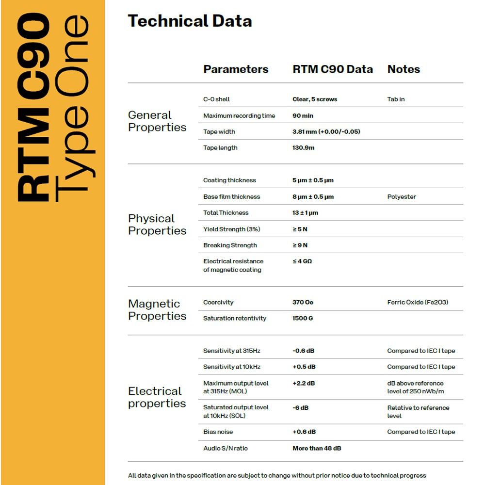 【RECORDING THE MASTERS】オーディオカセットテープ RTM C-90 Made in France 【10本セット】